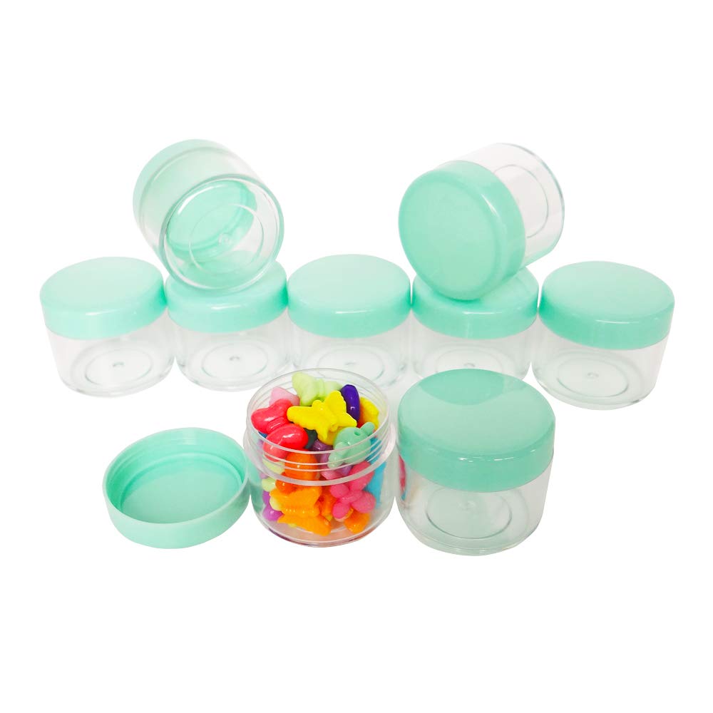 Wopanxye 12pack 20 Gram 20ml Jars, Small Cosmetic Sample Empty Container, Plastic Round Pot Green Screw Cap Lid - Image 3