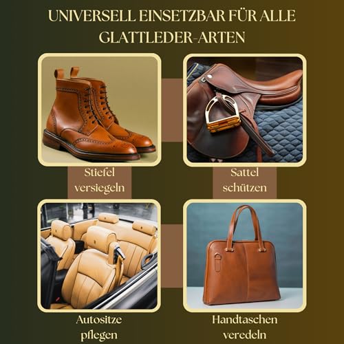 ARTBYKUFNER Premium Lederbalsam farblos, natürliche Lederpflege mit Bienenwachs, Lederwachs ohne Lösungsmittel, Lederfett schützt und nährt Leder von Auto, Möbeln, Schuhen, Taschen, Sattel uvm. 100 ml