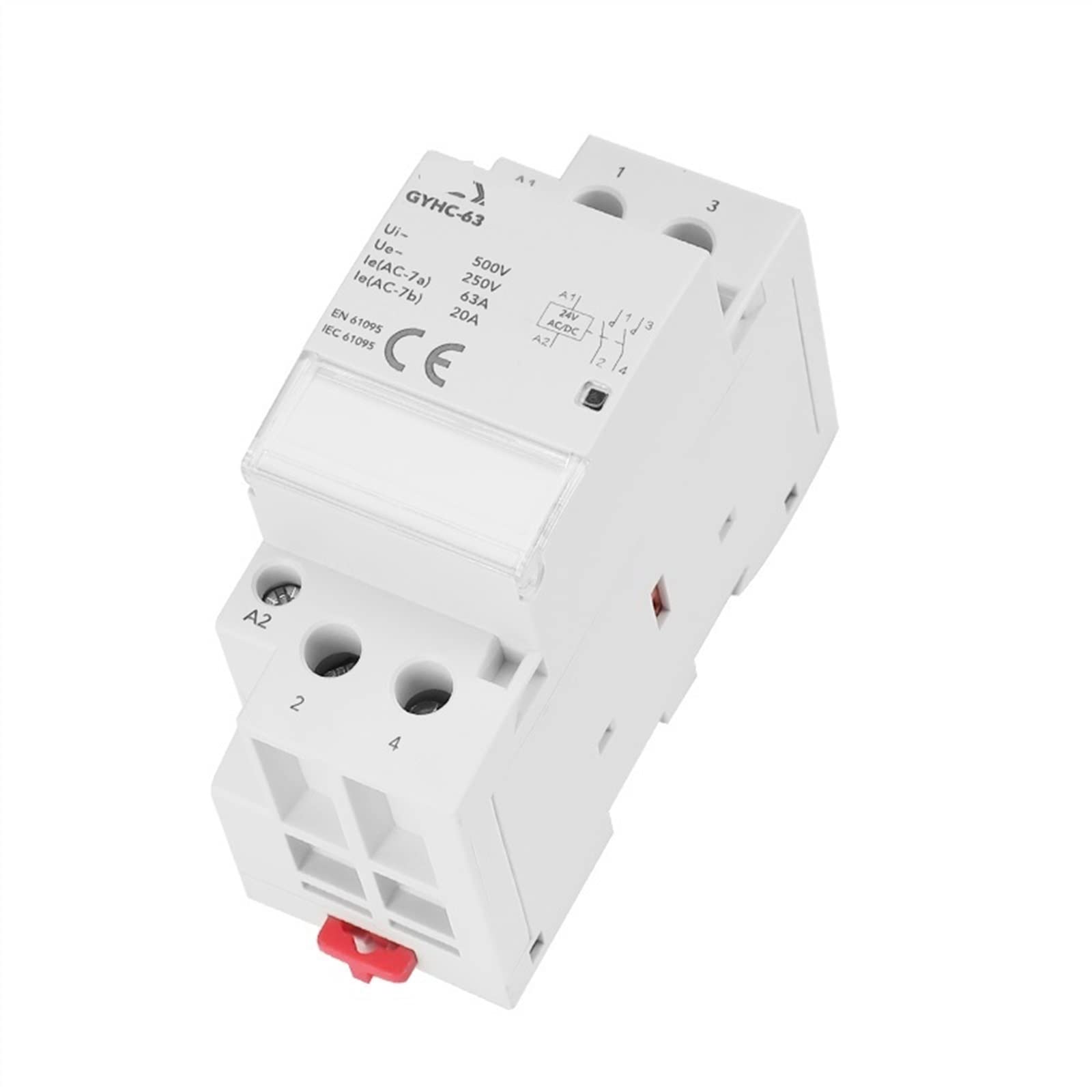 DC-Schütz DC24 V cewka 2P 220V 40A 63A 2NO 2NC 1NO1NC automatyczna ochrona gospodarstwa domowego, typ szyny DIN 1 szt. (2p 40a 2no Dc24v)