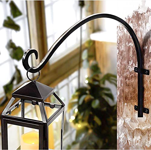 Ephech 2Pack Heavy Duty Plant Hanger Hook For Outdoor And Indoor, 16Inch Wall Hanging Basket Bracket, Black Metal Outdoor Hanging Bracket For Hanging Flower Pot Bird Feeder Lanterns #TOP3