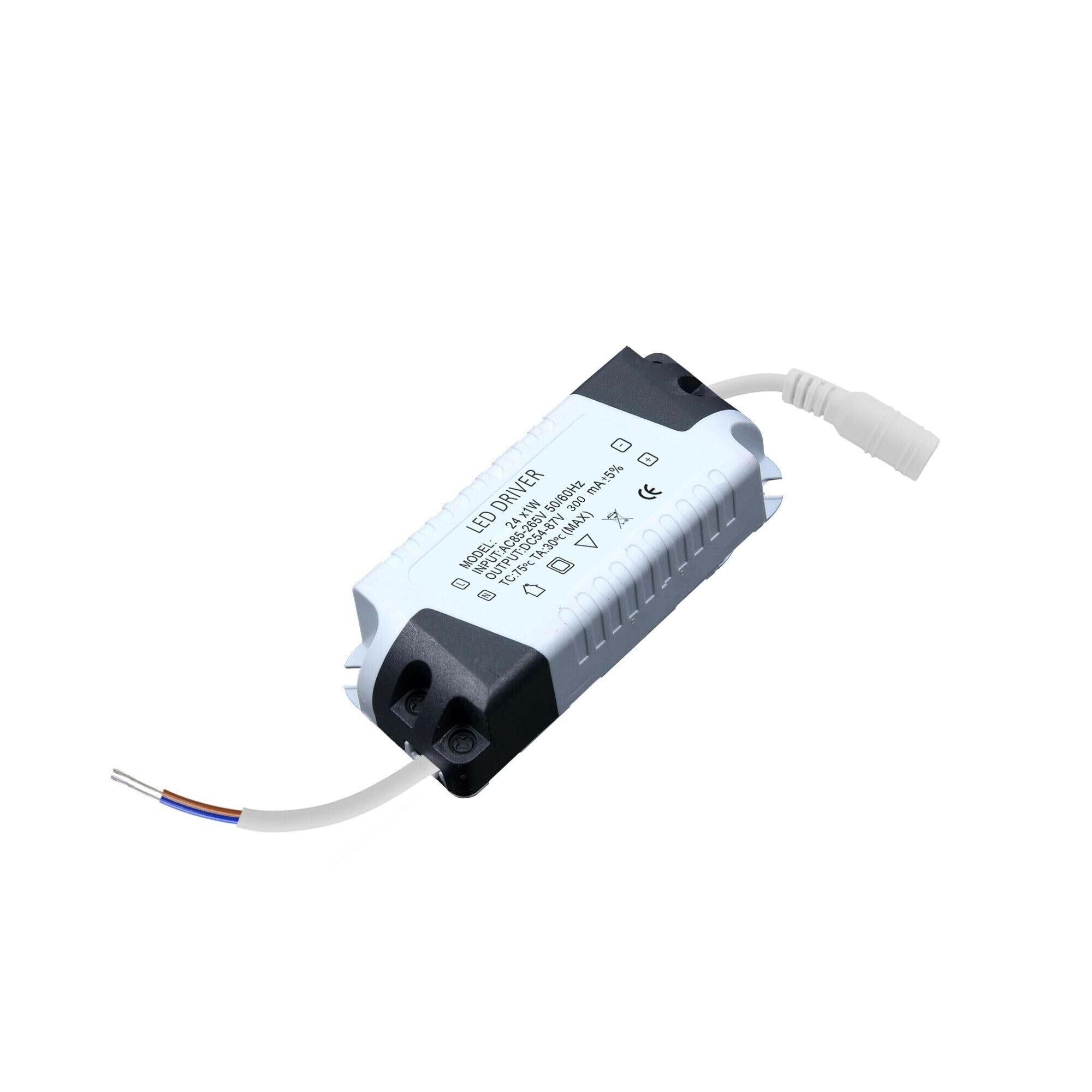 18-25W, 300mA Constant Current LED Driver, AC 85-265V to DC 54-87V Low Voltage Transformer Power Supply,Driver Adapter for DIY Strip Lights, LED Bulbs, Doorbell