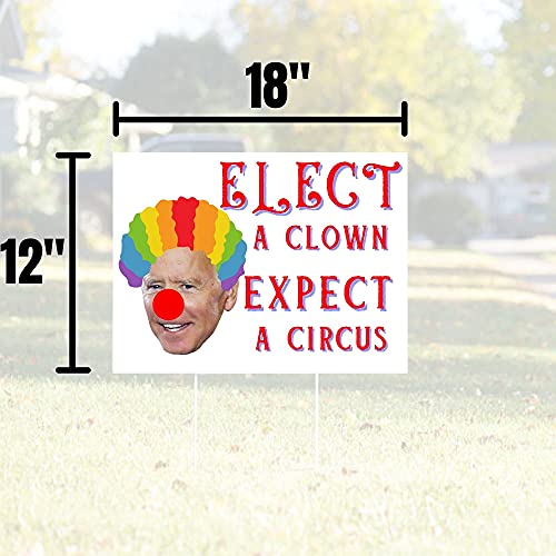 Pesky Patriot Biden Is A Clown Yard Sign | Anti Joe Biden Lawn Decoration | Pro Trump 18"X12" Double-Sided Sign With Stake Made In Usa #TOP3