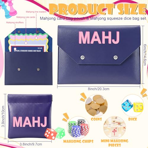 Juego de Mahjong con Estuche de Cuero y Bolsa para Dados miniatura 2