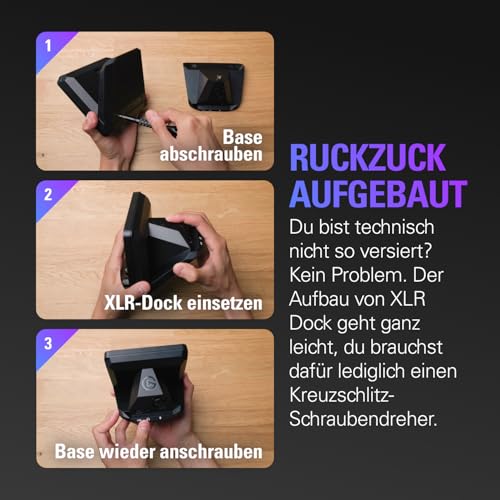 Elgato XLR Dock – Für Stream Deck +, XLR-auf-USB-Mikrofonschnittstelle, anpassbarer Audiomixer, 75 dB Verstärkung/Phantomspeisung/Clipguard – Mac/PC, Stream Deck nicht im Lieferumfang enthalten
