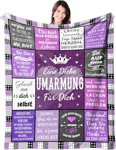 Geschenke für Beste Freundin Decke 150x200 cm | Warm Umarmung Decke...