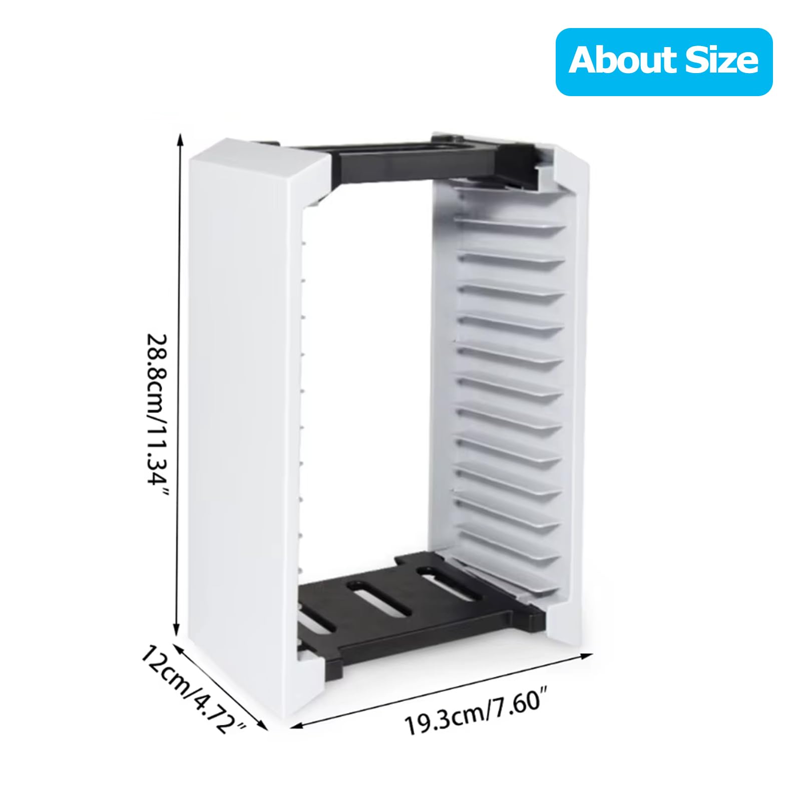 SOONHUA Support de Disque de Jeu, Tour de Rangement de Jeux PS5,Support de Rangement pour 12 Disques de Jeux PS5
