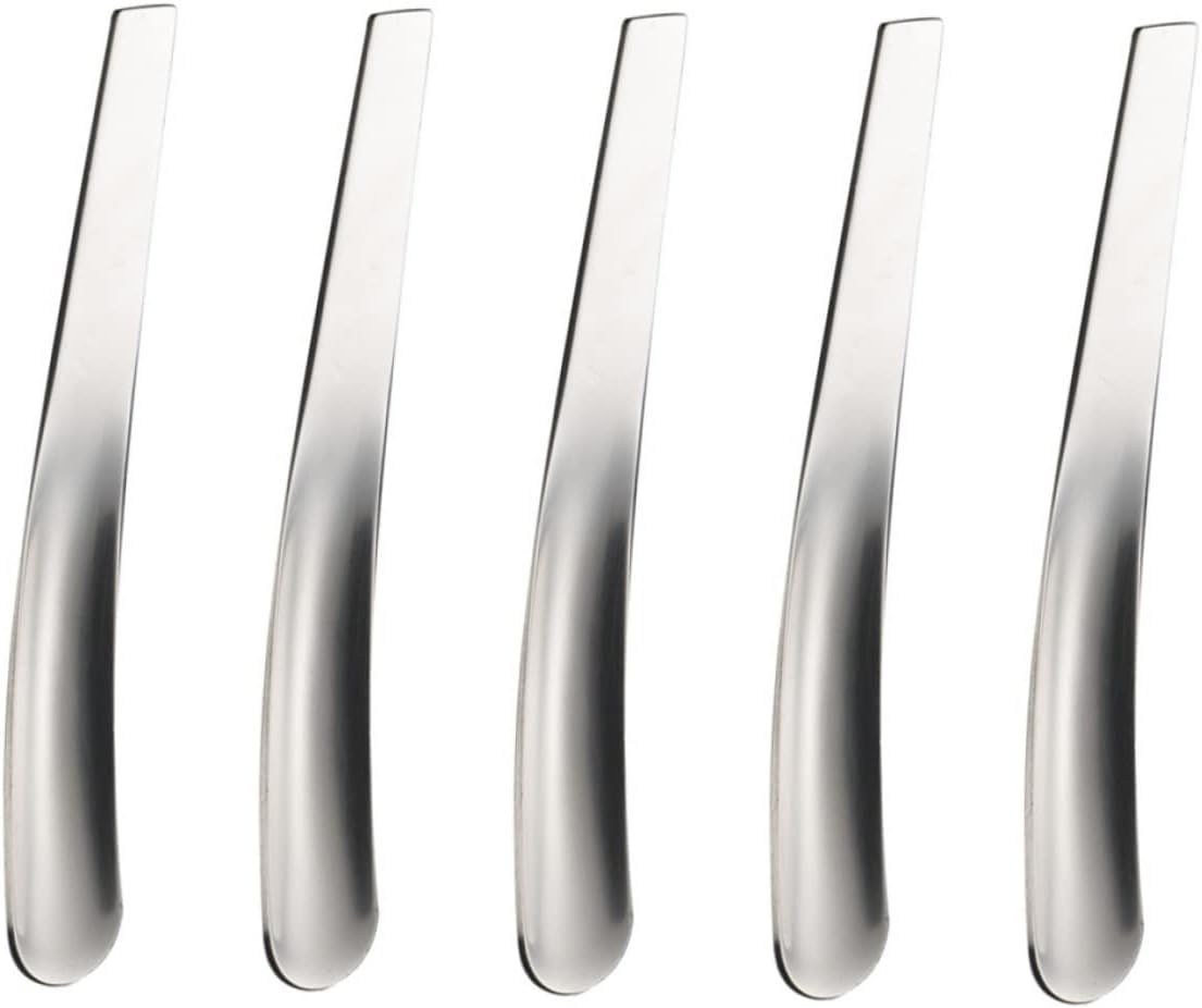 COLLBATH 1set Stainless Steel Kitchen Egg Spoons Versatile Breakfast Serving Utensils for Home and Restaurant Dining Kitchen Accessory 5pcs