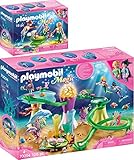  PLAYMOBIL® Magic 2er Set 70094 70100 Korallenpavillon mit Leuchtkuppel + Familie mit Muschelkinderwagen