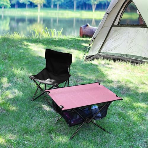 Mesa plegable para camping SDMKA temática rosa, portátil y fácil de llevar para playa y picnic con bolsa duradera miniatura 5