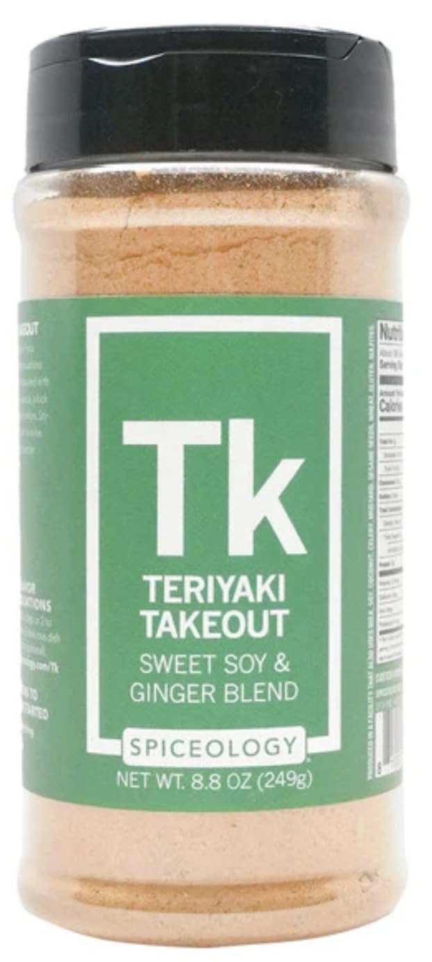 Spiceology Teriyaki Takeout Seasoning Blend, 8.8 oz | Sweet Soy, Ginger, Garlic & Green Onion | Seattle-Style Teriyaki Dry Rub & Marinade Seasoning | Perfect for Chicken, Beef, Salmon, Vegetables, Rice & Stir Fry
