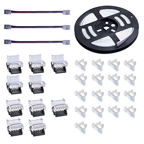 Nicelux rgbw led strip connectors 12mm 5 pin with 20 awg rgbw ext…