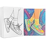 Indigo Art Studio Pre Drawn Canvas Painting for Adults Kids Couples | 4-40 PACK Discounted Bundle Art Activity | Sneakers #2 | DIY Birthday Gift & Sip and Paint With Twist Party Favor | 11x14
