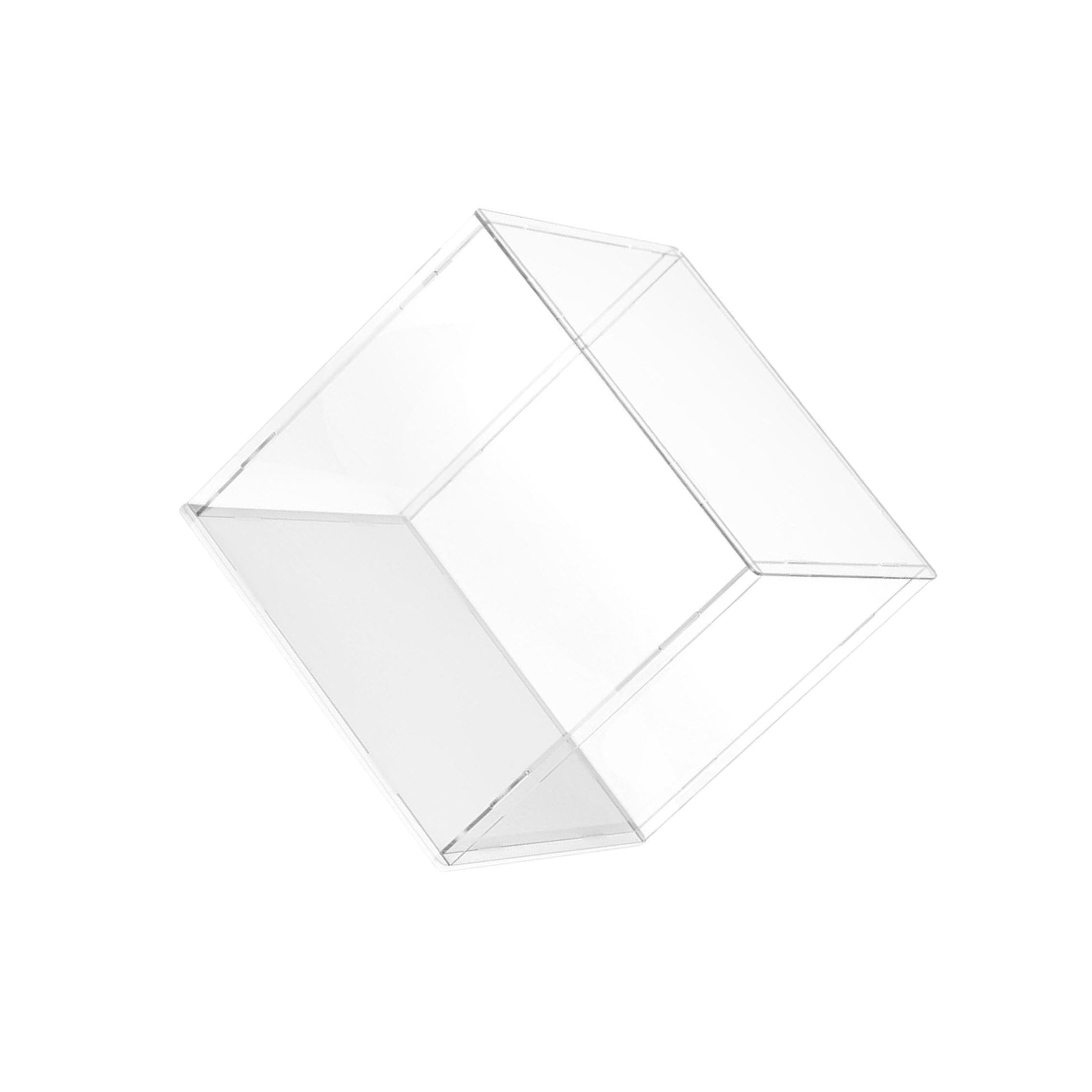 Vitrina de acrílico claro de 20x20x20cm, caja apilable de fácil montaje para muñecas