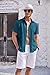 COOFANDY Men's Casual Button Down Shirts Short Sleeve Fashion Hawaiian Shirt Summer Beach Vacation Shirt Lake Blue