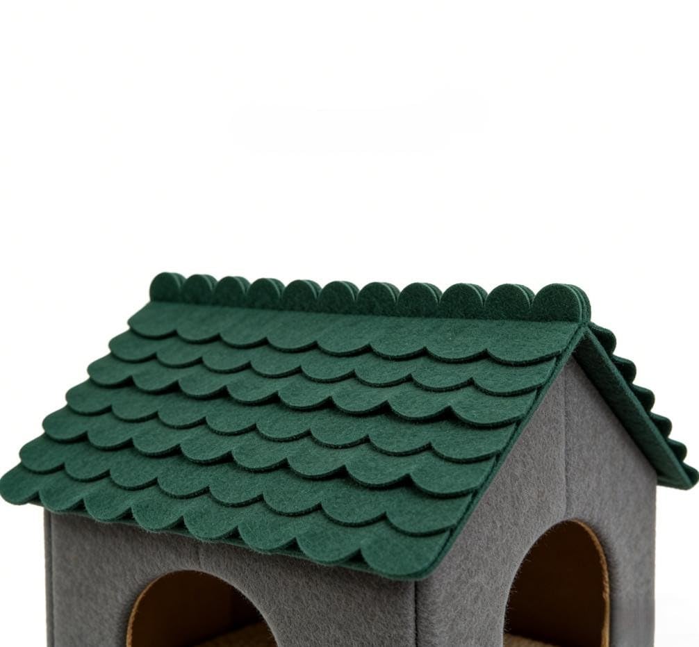 Septoolshop 35Pcs Self-Adhesive Felt Roof Shingles Polyester Roofing Panels No-Tool Application for Bird House Nesting Box Rabbit Hutch Insect Hotel DIY Projects Weather Resistant Black(green)