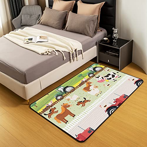 Farm Animal Living Room Rugs for Cute Cow Horse Sheep Accent Rug Set Area Rug Farm Nursery Decor Indoor Floor Mat Decor Rustic Farmhouse Non Slip Area Runner Rug 150 * 200cm - Image 4