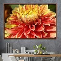 Framed Canvas Wall Art Blooming Closeup Botanical Chic Closeup Expressive Multicolor Photography Realism Ultra - 16x24 inches
