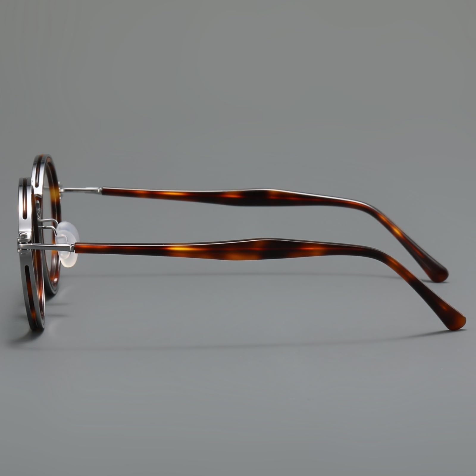 JOLLYNOVA Tate - Marco de gafas graduadas de acetato de titanio retro, gafas redondas de lujo con lentes de luz azul