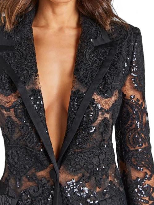 Women's Floral Lace Mesh 2 Piece Sets Suits Women Elegant Hollow Bridal Suiting for Wedding Party4