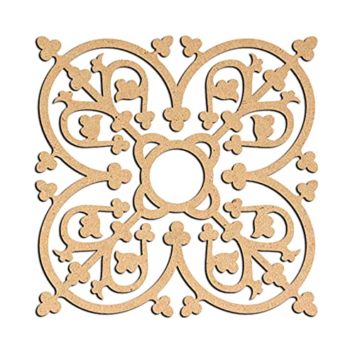 Haoser Pine MDF-3mm Wooden Panel for Room Divider/Partition, Wall Decor Pack of 1 Geometric Laser Cut Carved Panel (Panle-8_LxW-20x20cm)-image-28