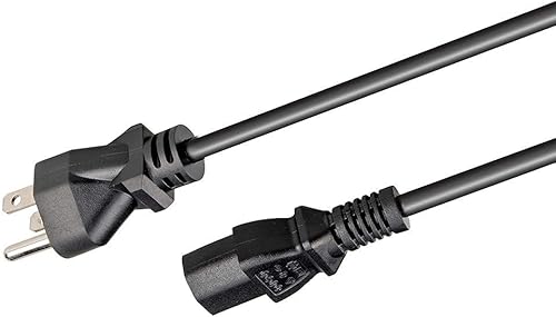 Miniatura 3 de SatelliteSale Cable de alimentación universal de alta resistencia para computadora macho NEMA 5-15P a hembra IEC C13C14 cable de PVC negro de 6 pies