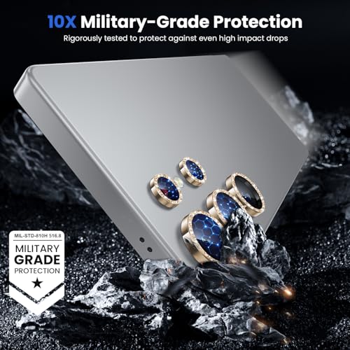 Image of WSKEN for Samsung Galaxy S25 Ultra Camera Lens Protector - Ultra Thin | Case Friendly, 9H Shatterproof Tempered Glass, Anti Scratch Metal Circle, Camera Screen Protector Cover Accessories, Glitter