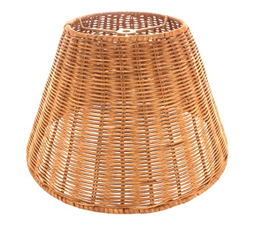 Upgradelights Medium Brown Wicker 12 Inch Empire Style Washer Fitted Lampshade #TOP24