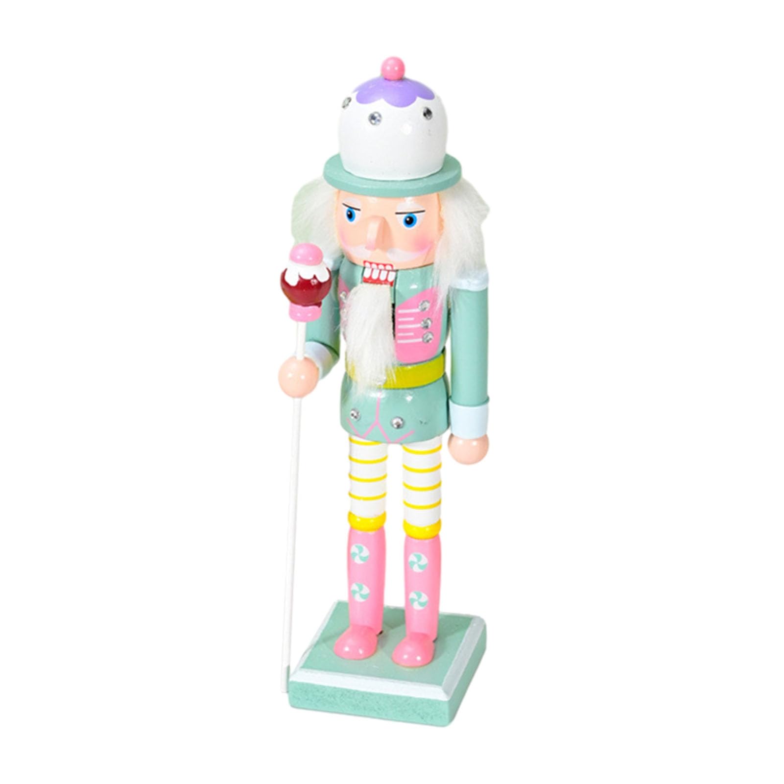 Glifora 25CM Christmas Wooden Nutcracker Figurine - Cartoon Soldier Figure Statue Sculpture, Festival Holiday Party Ornament Decoration