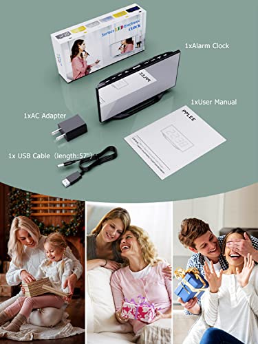 8.7" Large Display Dual Alarm Clock For Bedroom With Battery Backup,Led Digital Clock With 2 Usb Charging Ports,8 Dimmer&7 Volume,12/24H,Easy To Use,Loud Mirror Alarm Clock For Heavy Sleeper Adult Kid #TOP7