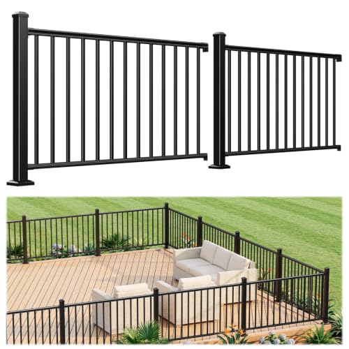 Image of Egadis 2 Pack 36 in x 5 ft Modular Aluminum Porch and Deck Railing Kit