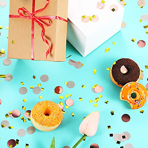 Image of TecUnite Rose Gold Confetti Round Tissue Paper Table Confetti Dots for Wedding Birthday Party Decoration Arts Craft DIY Scrapbooking, 1.76 oz (1.5 cm)