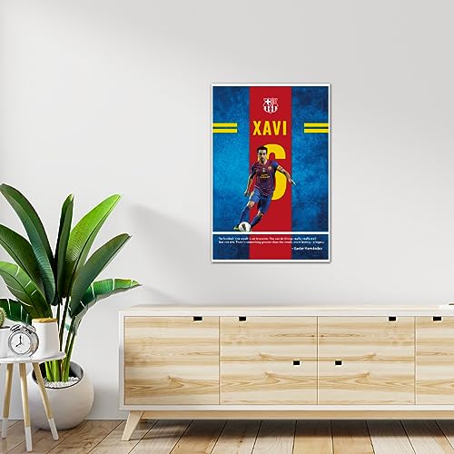 Image of TenorArts Xavi Hernandez Poster Barcelona Quotes Wall Posters Adhesives on back with Thick 300 GSM Matt Finish Papers (18inches x 12inches)