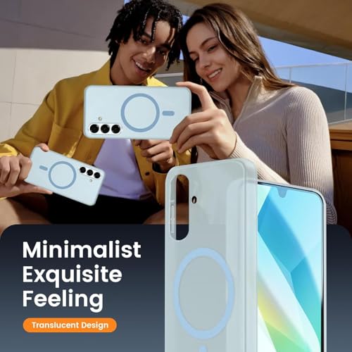 Image of DIZORO Matte Case for Samsung Galaxy S24 Compatible with MagSafe, Camera Lens Full Protection, Shockproof Translucent Frosted TPU Soft Phone Cover, Anti-Fingerprint (Sierra)