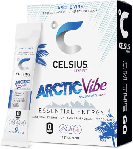 Image of CELSIUS On-the-Go Powder Sticks Arctic Vibe, Essential Energy 2.5 Oz (14 Sticks per Pack) (Pack of 6)