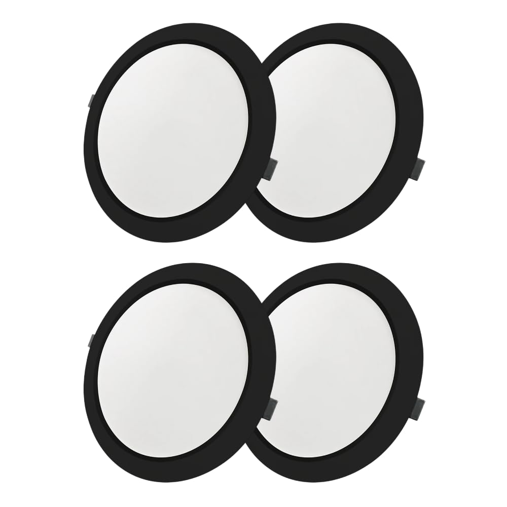 LUXULA LED Einbauleuchte rund Schwarz, 4 Stück Ø221x27mm, 18W 1800lm, IP44 Einbaustrahler flach CCT 2700K 4000K 6000K einstellbar, LED Deckenstrahler Einbauleuchte 230V Bad, Küche & Innenräume