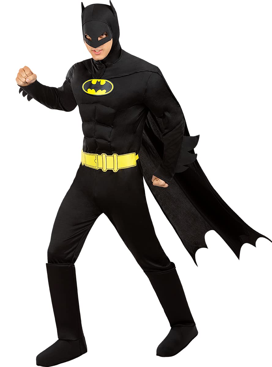 Funidelia | Disfraz de Batman TDK Lights On! para hombre Superhéroes, DC Comics, Murciélago - Disfraces para adultos, accesorios para Fiestas, Carnaval y Halloween - Talla M - Negro