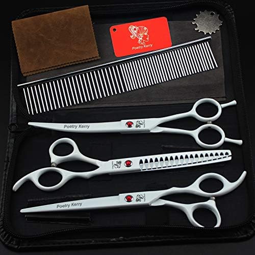 high-end Professional pet Care 7.0 inch pet Scissors JP440C Steel White (Set2)