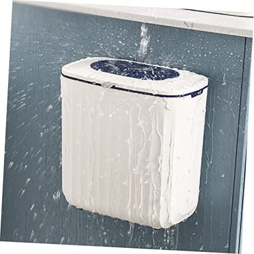 Caneca de basura de pared Alipis 8L con tapa azul miniatura 7