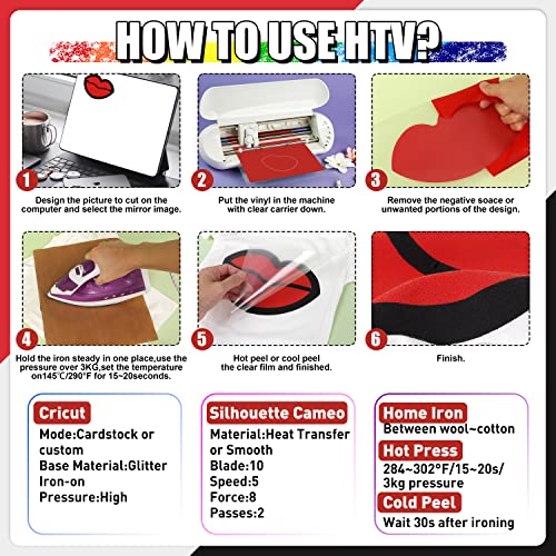 Black White And Red Puff Vinyl: Nicevinyl 6Pcs 3D Puff Htv Vinyl Heat Transfer Bundle 12"X10" - Puffy Iron On Vinyl For Cricut #TOP3