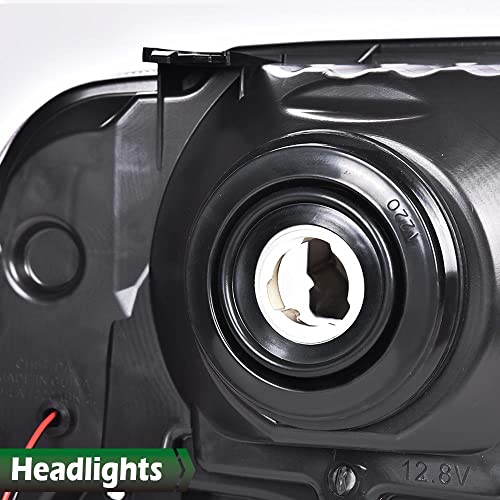 Image of GRAND ORANGE LED DRL Headlights Assembly, Compatible with 2005 2006 2007 Ford F250 F350 F450 F550 Super Duty bumper Headlamp, Amber Corner Headlight(Smoky lens Chrome Housing Amber Reflector)