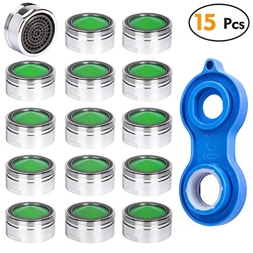 EFANTUR 15 pz. Rompigetto Rubinetto Aeratore M24 Filtro Rubinetto da Cucina + Chiave per Rompigetto Rubinetto