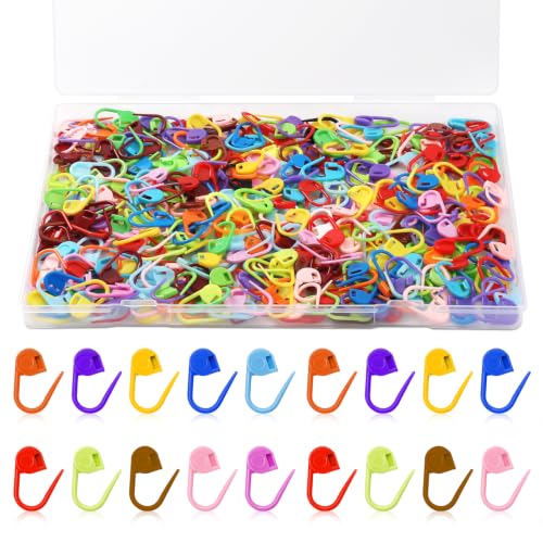 Image of 500 Pieces Colorful Stitch Markers, Crochet Stitch Markers | Stitch Markers for Crocheting Stitch Counter Needle Clips for Knitting DIY Craft