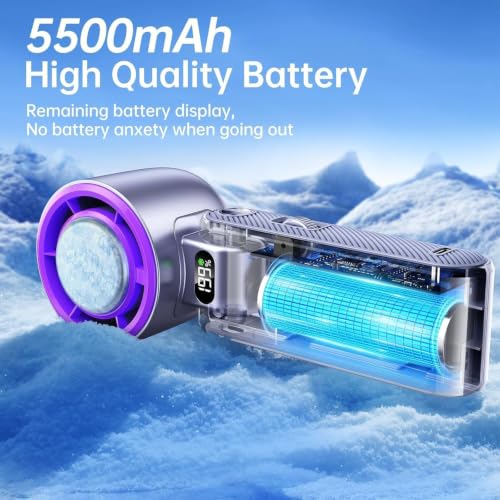 Image of Pro Handheld Portable fan with Turbo Cooling 5500mAh 199 Speeds | 20000 RPM Air Turbo Tech Portable Design Powerful Mini Personal Fan for Travel, Outdoor,Beach,Makeup, Summer