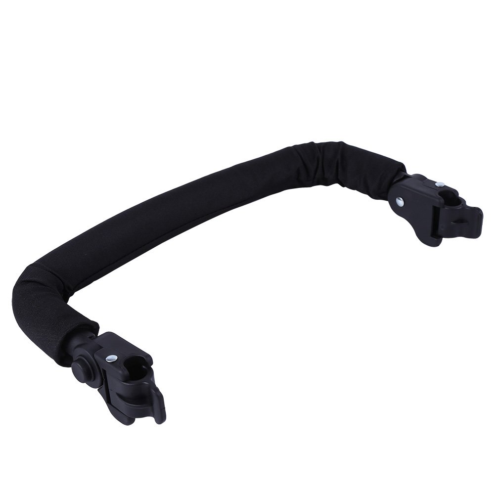 Stroller Bumper Bar, Black Universal Handlebars with Adjustable Height Armrest Stroller Handle