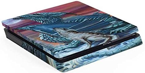 Skinit Decal Gaming Skin Compatible with PS4 Slim - Officially Licensed Tate and Co. Dragon and The Wolf Design