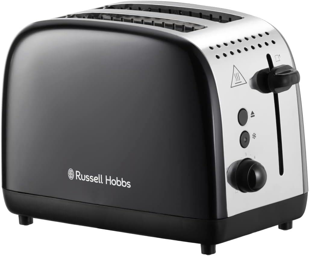 2 Slice Lift & Look Toaster (Longer slots, 6 Browning levels, Defrost/Reheat/Cancel function, Removable Crumb Tray, 1670W, Black & Stainless Steel Gloss finish) 26550