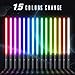 Juxaxia Lightsaber, LED Light Saber with 15 RGB Colors, Lightsabers for 3 Modes, Light Sabers with Connectors, Lightsabers for Dueling, Lightsaber Toy for Adults, Kids, 2 Pack(Black)