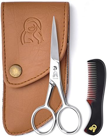 Beard & Mustache Scissors With Comb For Precise Facial Hair Trimming - Sharpness and Stainless Steel Give These Scissors Durability That Will Last, Order Your's Now!