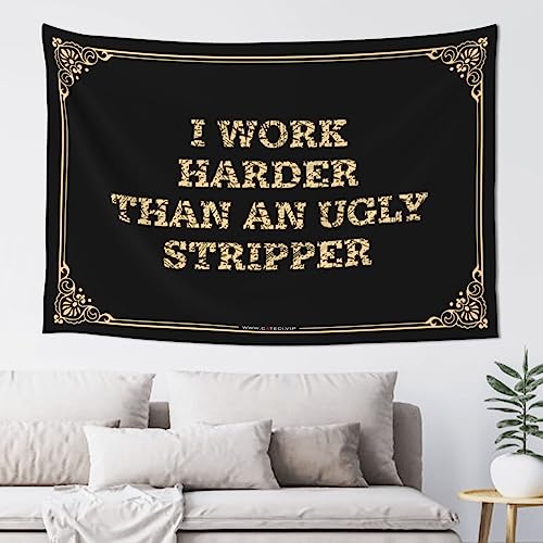 �j���̓��A�̂��߂̃r�[���f�R���[�V���� I Work Harder Than an Ugly Stripper �^�y�X�g���[ �o�[�X�^�b�t�p �j���̓��A �j�̎q�̐Q���A�N�Z�T���[(75X100cm)