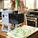 DPLXQPP Rallador De Verduras Eléctrico para Gastronomía,Motor 200w,Soporte Colgable Desmontable,Bajo Nivel De Ruido, Pato Laqueado,BBQ Coreano Y Preparación De Sushi 2.3mm